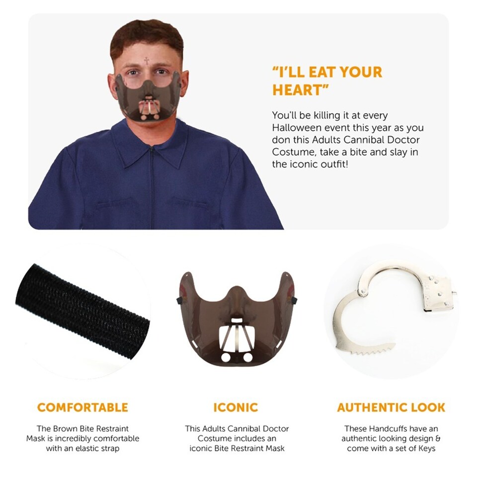 image 1 of Cannibal Doctor Costume | Blue | M