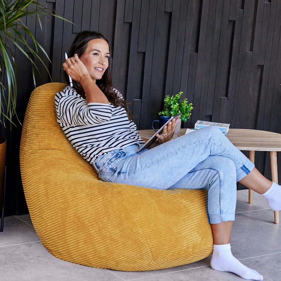 image 1 of icon Dalton Medium Beanbag Corduroy Yellow Yellow