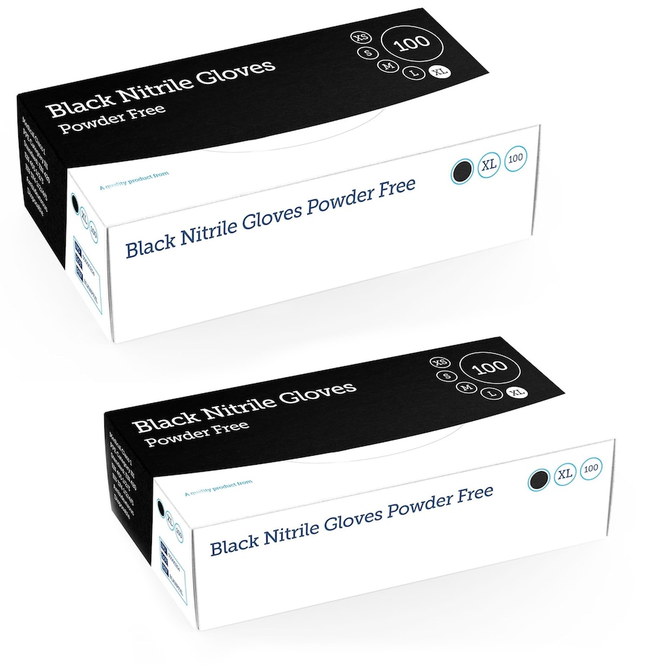 image 1 of 300 x Large Black Strong Nitrile Powder Free Gloves Ideal For Medical, Tattoo, Barber Shop & Mechanical