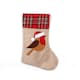 image 1 of Robin Design Christmas Stocking  Traditional Festive Character Stocking for Fireplace & Holiday Decor