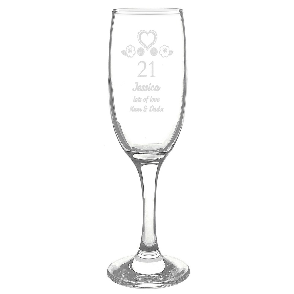 image 1 of Personalised Birthday Craft Flute Glass