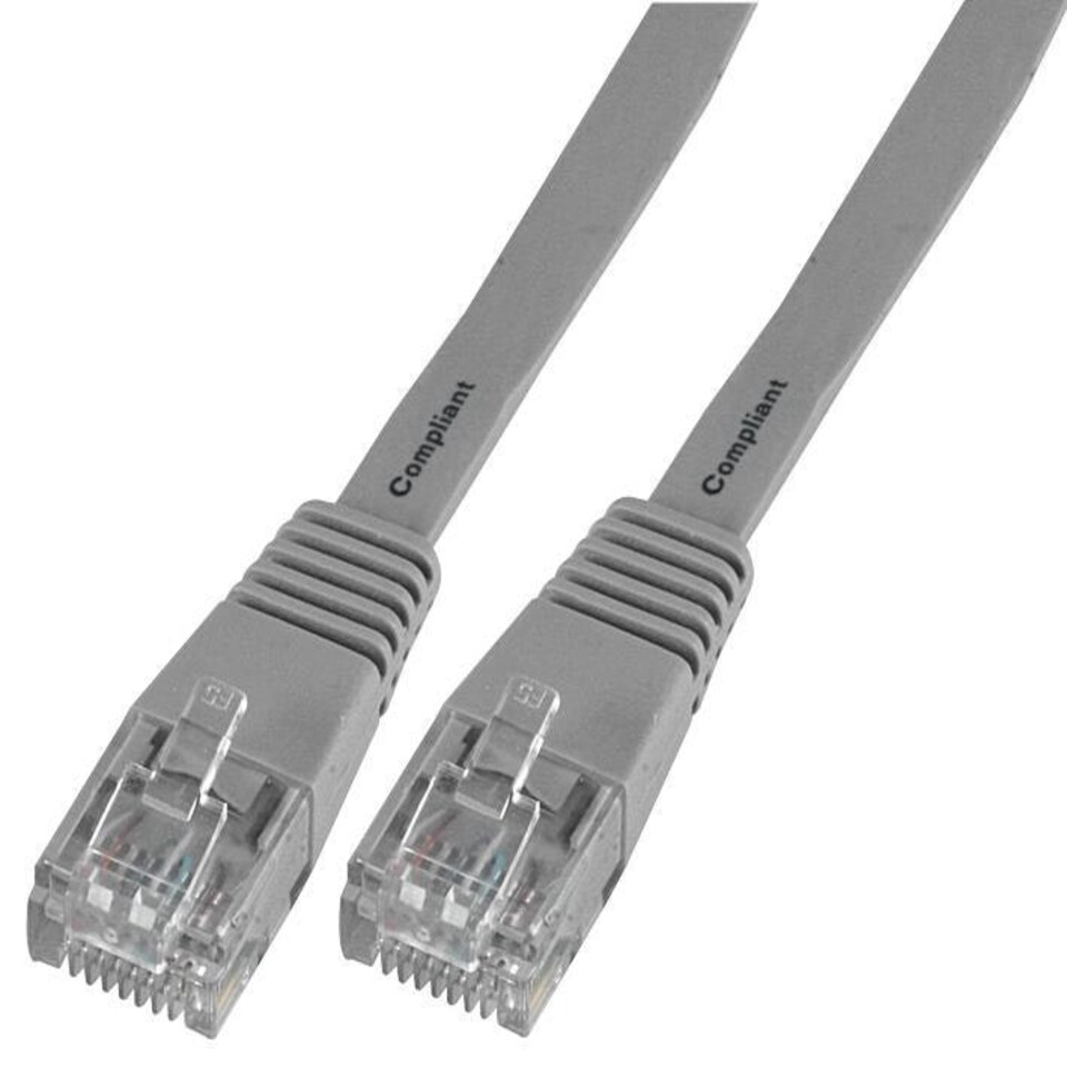 PRO SIGNAL - Flat Cat5e LSOH Ethernet Patch Lead, 0.2m Grey