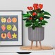 image 10 of Modern Ribbed Taupe Cylinder Planter on Legs, Round Pot Plant Stand Indoor D24 H32 cm, 7.6 ltrs Cap.