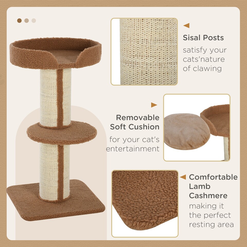 image 1 of PawHut 91cm Scratching Posts Cat Tree Activity Centre for Indoor Cats