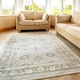 image 2 of KUKOON Green Vintage Style Floral Living Room Area Rug 80cm x 150cm Green