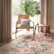 image 2 of KUKOON Terracotta Blue Distressed Persian Style Non Slip Washable Low Pile Rug 200cm x 290cm Orange