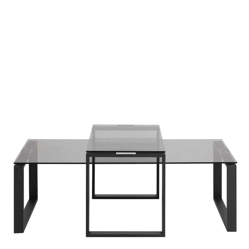 image 1 of Katrine Coffee Table Set with Smoked Glass Top