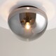 image 4 of Glassy Modern Globe Ceiling Light Black 1xE27 Smoky Shade