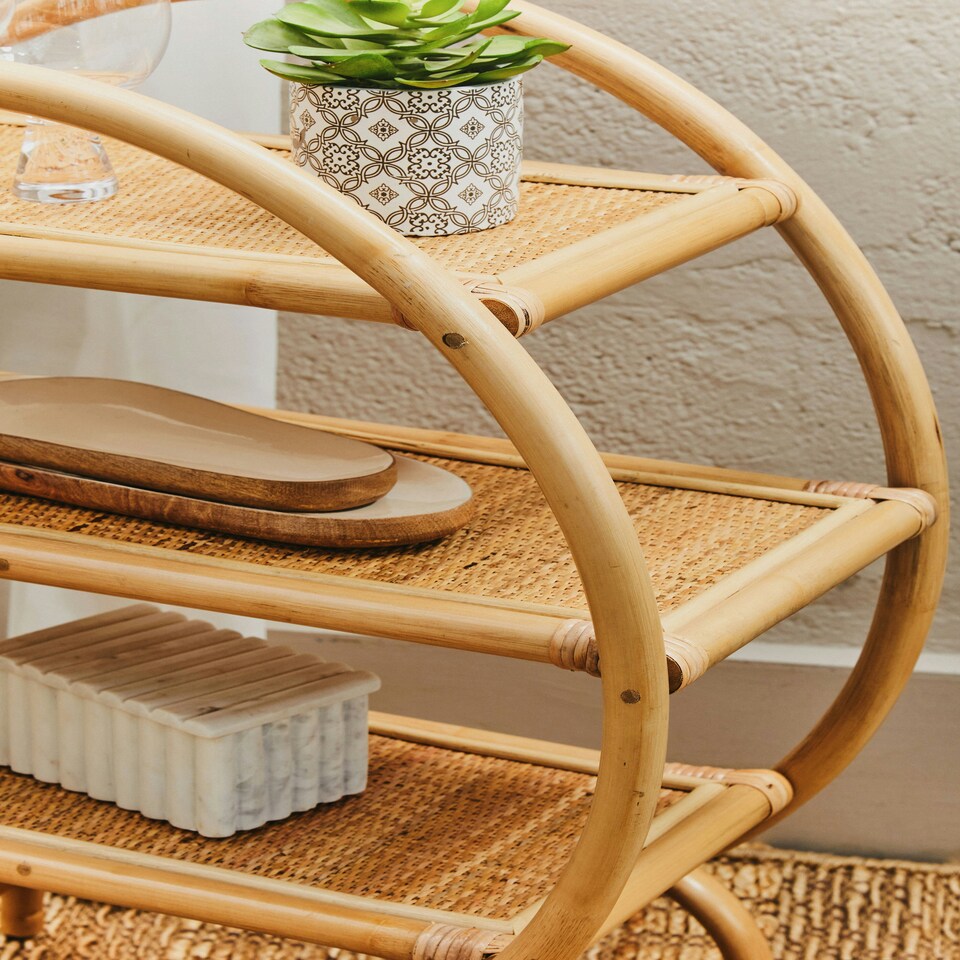 image 1 of Interiors by Premier Sustainable Three Tier Shelf Unit, Ample Storage Shelving Unit, Light Weight Kitchen Storage Shelving Unit Cream