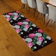 image 2 of Pattern of Pink and White Flowers (Runner Rug) Black