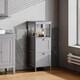 image 5 of Living and Home Compact Wooden Bathroom Cabinet with Drawers - Grey
