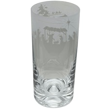 Animo Glass Highball Glass Etched Tumbler Nativity