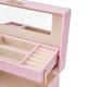 image 3 of Living and Home Lockable Jewellery Storage Box with Drawer-Pink | Pink