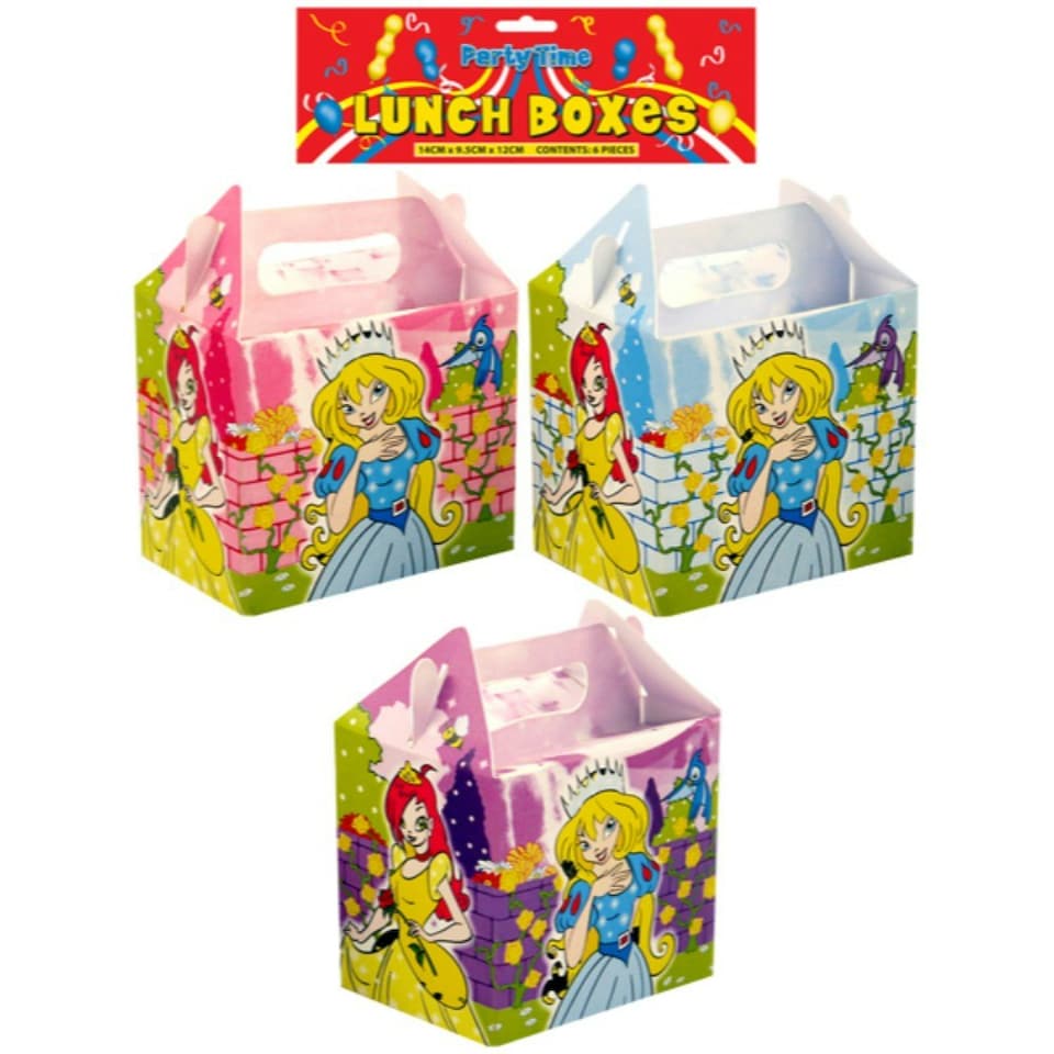 image 1 of Pack of 6 Party Time Princess Lunch Boxes