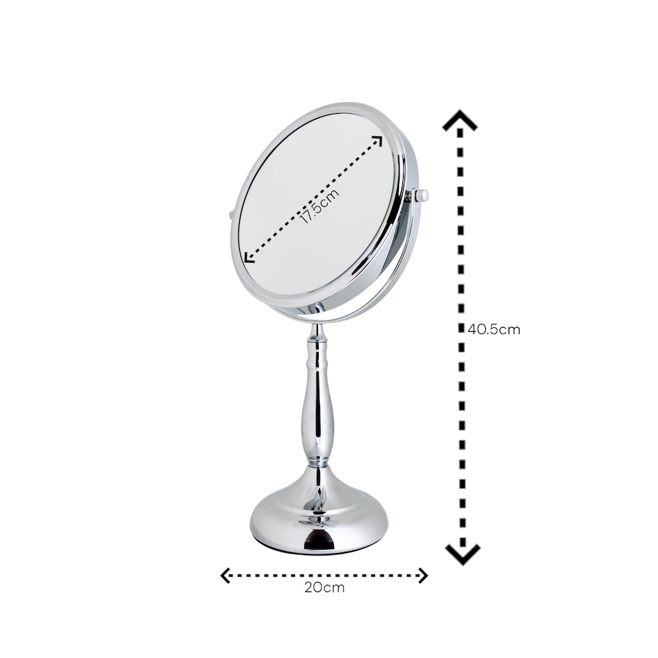image 1 of Showerdrape Vidos 7x Magnifying Chrome Makeup Vanity Mirror | Silver | 1