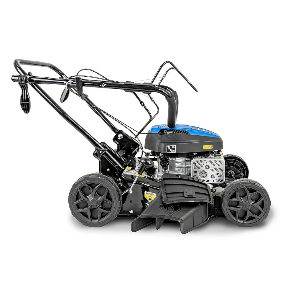 image 1 of Hyundai 18" / 46cm Black Edition Self-Propelled Petrol Lawnmower, 150cc, 4-in-1 Mulch, 50L Collect, Rear and Side Discharge | HYM18150SP