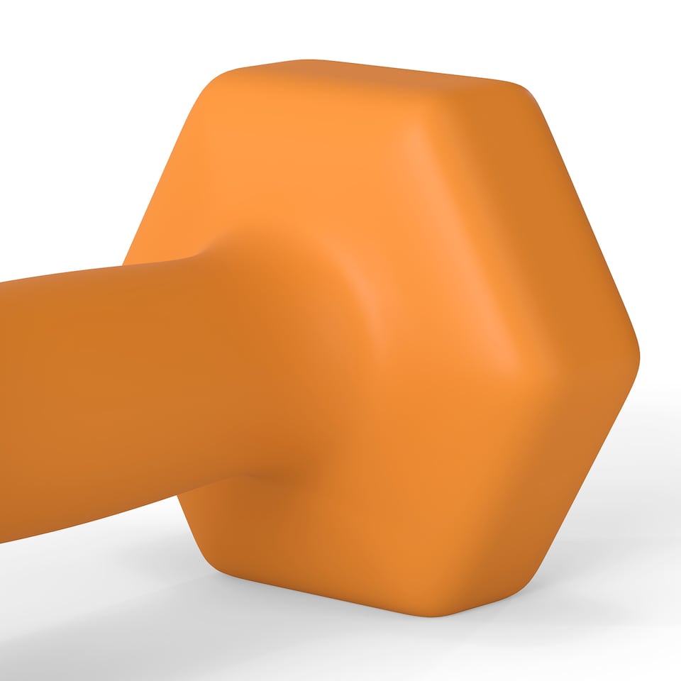 image 1 of SPORTNOW Set of 2 Hexagonal Dumbbells Weights Pair, 2 x 1.5kg, Orange