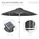 image 3 of Outsunny Solar Patio Garden Parasol with Lights, Charcoal Grey