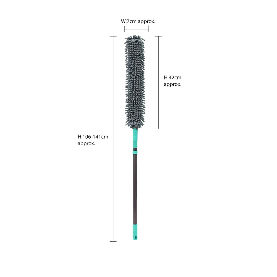 image 1 of JVL Flexible Chenille Head Duster with Extendable Handle, Grey