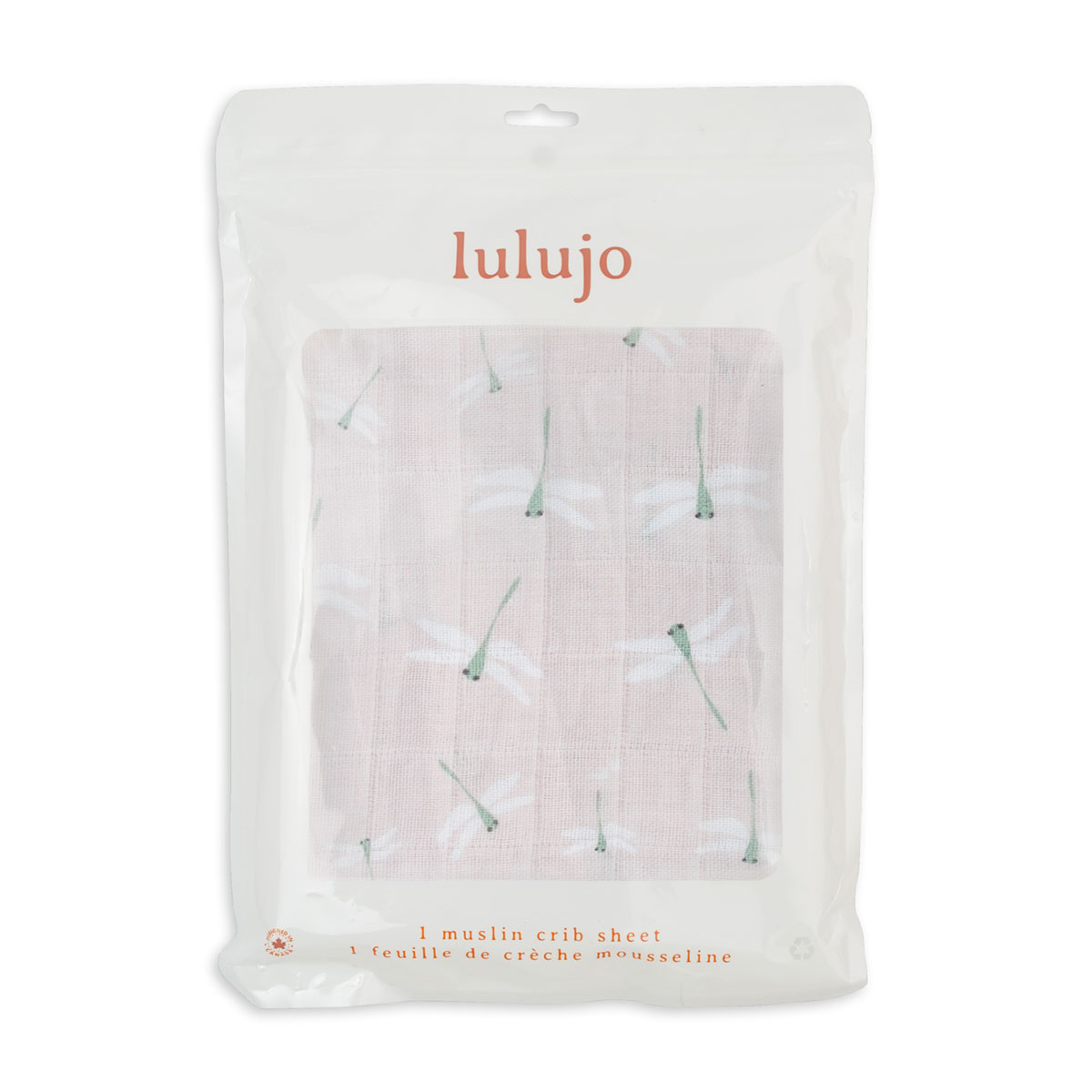 Lulujo Cotton Fitted Cot Sheet - Dragonfly (135cm x 70cm)
