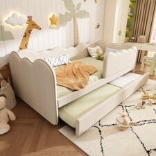 3ft Single Daybed Frame with Slatted Base, Multi-Functional Bed for Adults & Children