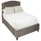 image 4 of Interiors By Premier Elegant Steel Shade Double Bed, Practical Velvet Bed For Bedroom, Compact Sleek Design Diamond Tufted Bed