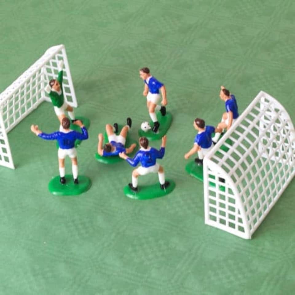 Football Players In Blue Cake Decoration Set - Pack of 9