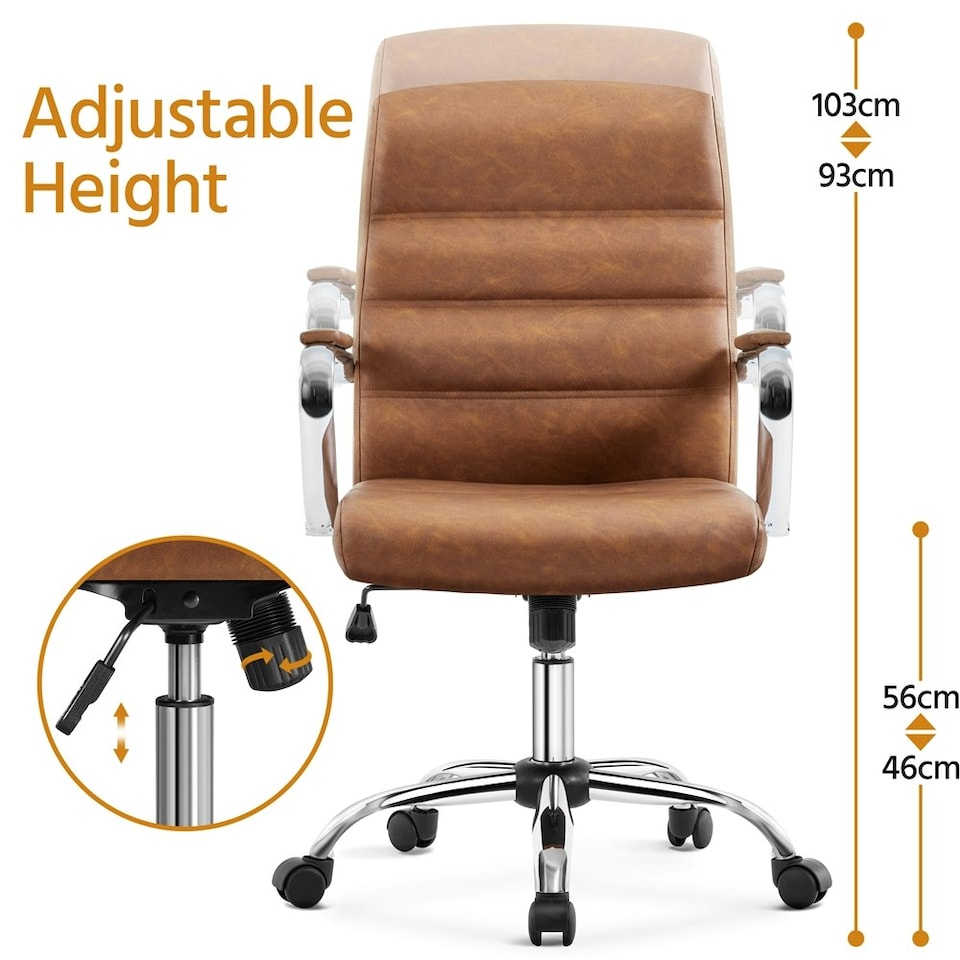 image 1 of Yaheetech Mid-Back Office Chair with Arms