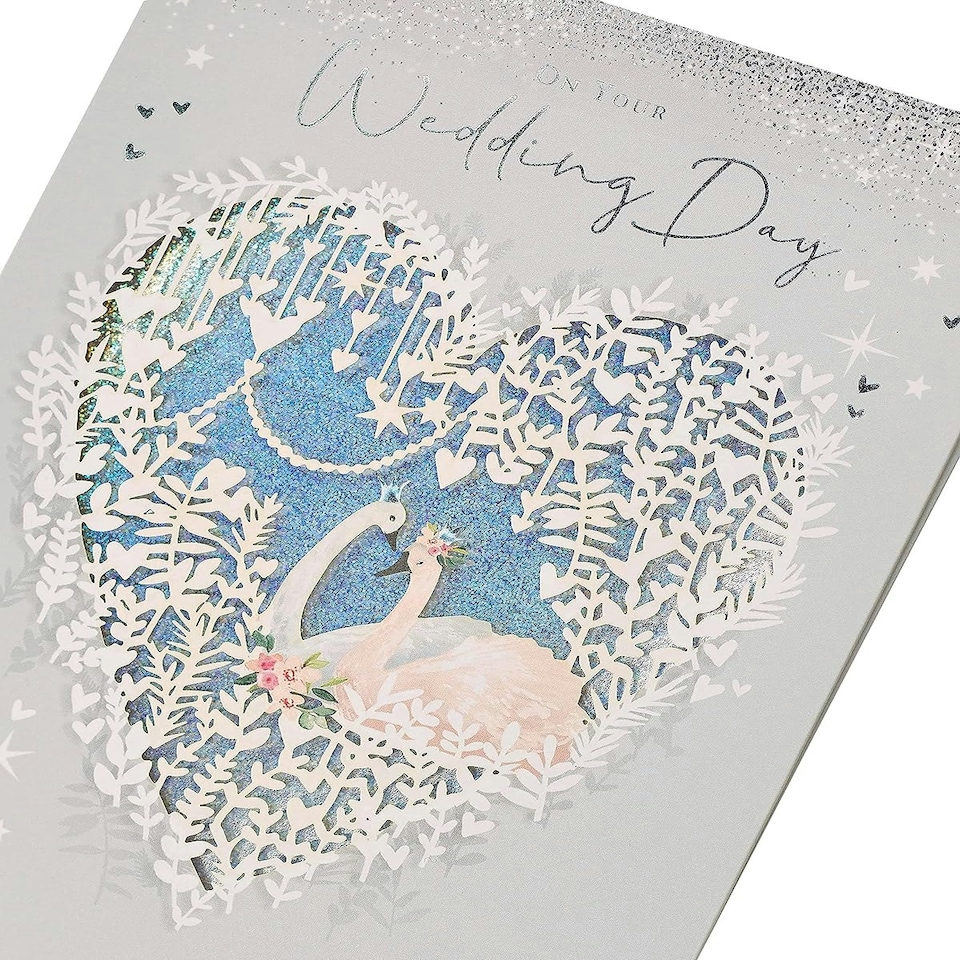 image 1 of Swan Design Wedding Congratulations Card