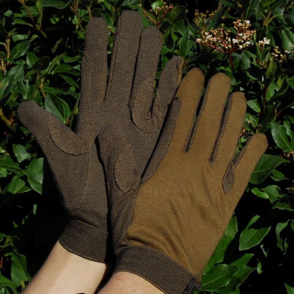 image 1 of Rhinegold Cotton Pimple Horse Riding Gloves Black | Size: X-Small
Colour: Black