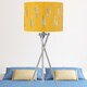 image 6 of Set of 2 Tripod Table Lamps with Ochre Fern Cut Out Shades | Chrome | Yellow | Large | 2