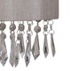 image 5 of First Choice Lighting Jewelled Silver Grey Fabric Wall Light With Clear Beaded Crystal Style Strings Silver | Clear