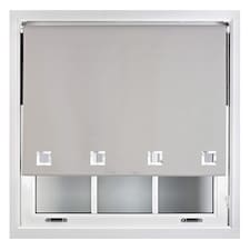 FURNISHED Blackout Roller Blinds with Large Square Eyelets Made to Measure Window Shade | Grey | Grey | (W) 210cm x (L) 210cm