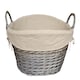 image 1 of Antique Wash Lined Laundry Basket | Grey | Grey