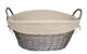 image 1 of Antique Wash Lined Laundry Basket | Grey | Grey