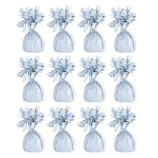 White Foil Balloon Weights - Pack of 12