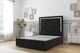 image 1 of Sloomy Sofia Gold Black Plush Divan Bed Base 2 Drawers Left Side With 54 Inch Floor Standing Headboard & 12 Inch Matching Footboard | Black | Black | Small Double | 1