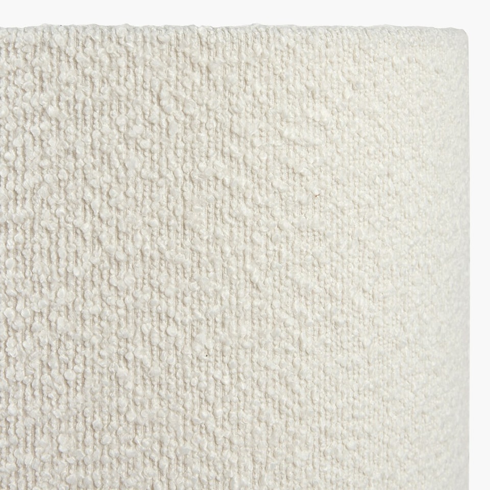 image 1 of White Boucle Cylinder Lampshade | White | White | 1