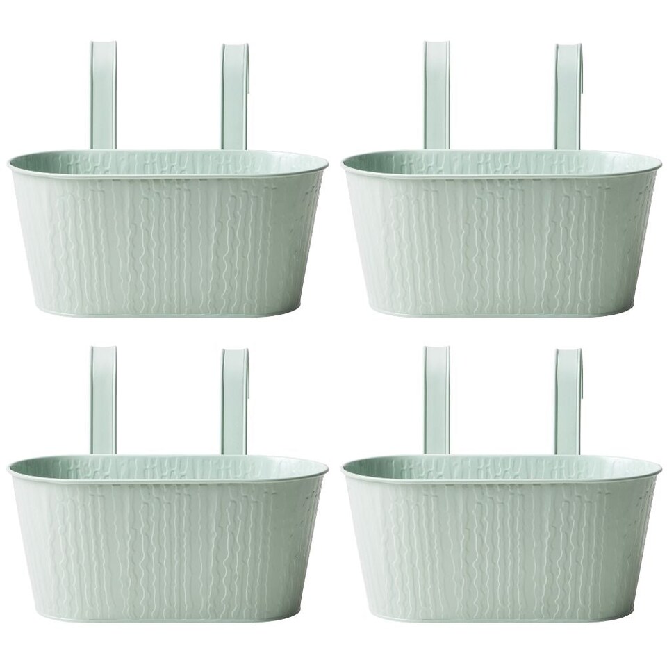 FabFinds Over Fence Textured Planter Sage Green 26.5cm 4 Pack