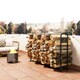 image 9 of Outsunny 6.5 FT Steel Firewood Log Rack with 300 kg Capacity, Heavy Duty Indoor Outdoor Fireplace Wood Storage Shelf, Log Holder/Stand with Extra Support Legs, Decorative Bonfire Pattern, Black