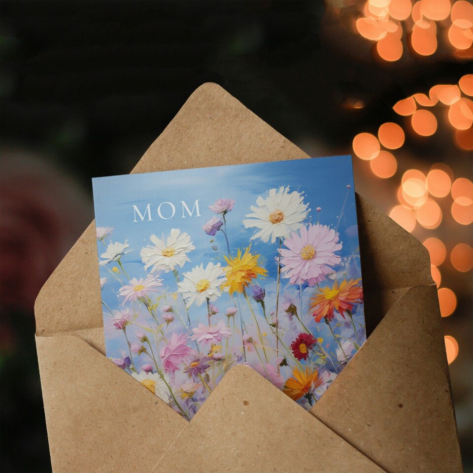 image 1 of Mothers Day Card Field Wildflowers Floral Mum Card