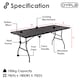 image 2 of 6ft Folding Rattan Trestle Table Heavy Duty Catering Garden Party 1.8m | Black