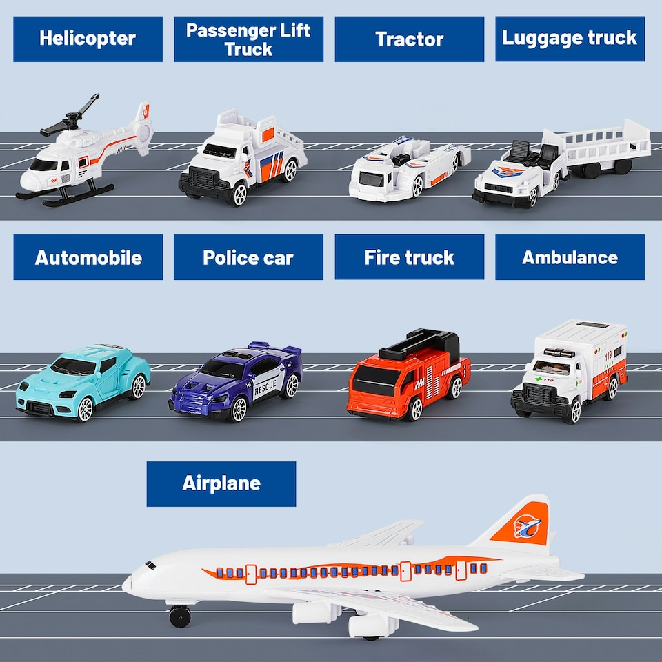 image 1 of Interactive Airport Play Set – Aircraft Tower, Vehicles & Large Battle Map for Kids Ages 3+