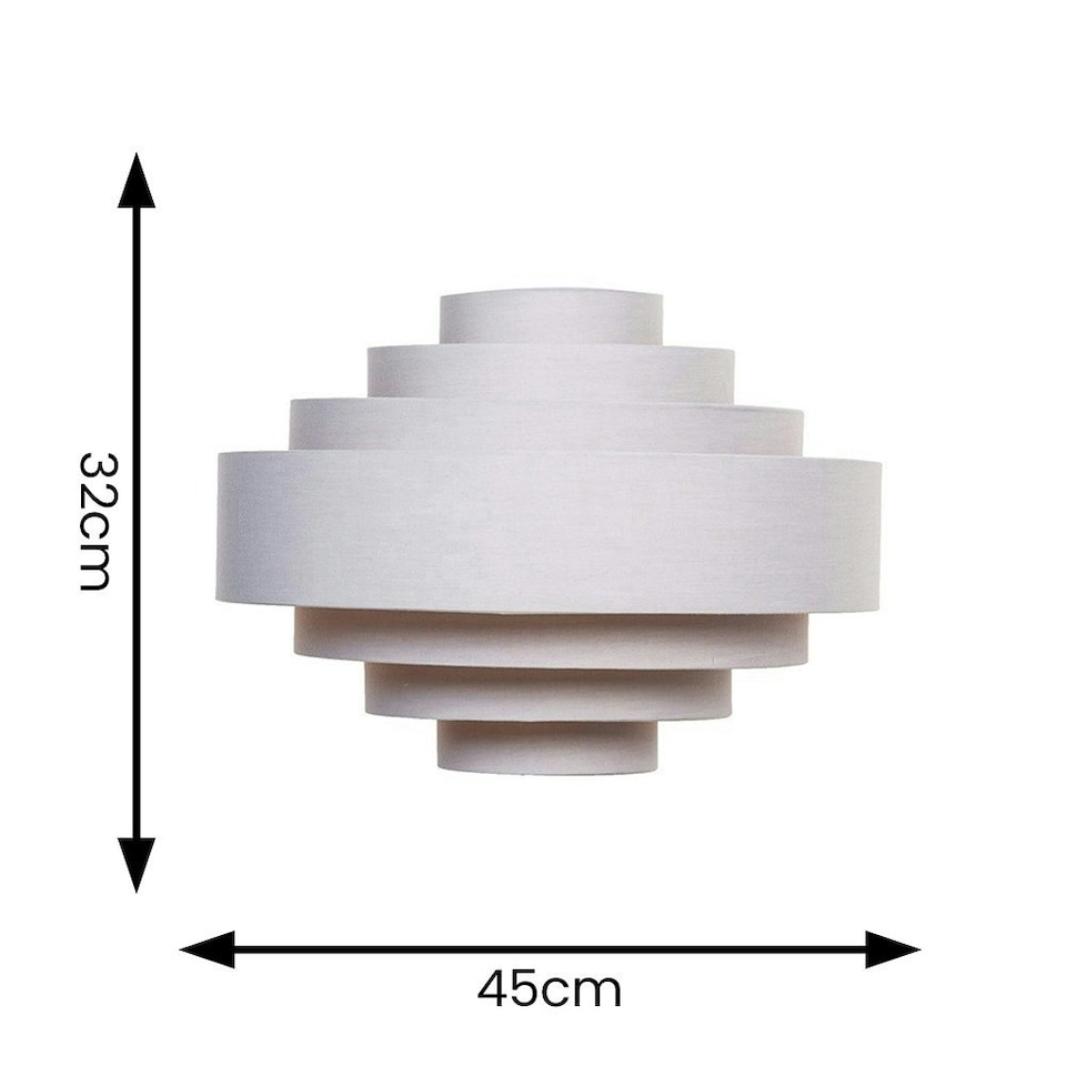 image 1 of ValueLights Sette Fabric Textured Grey Tiered Ceiling Pendant Shade