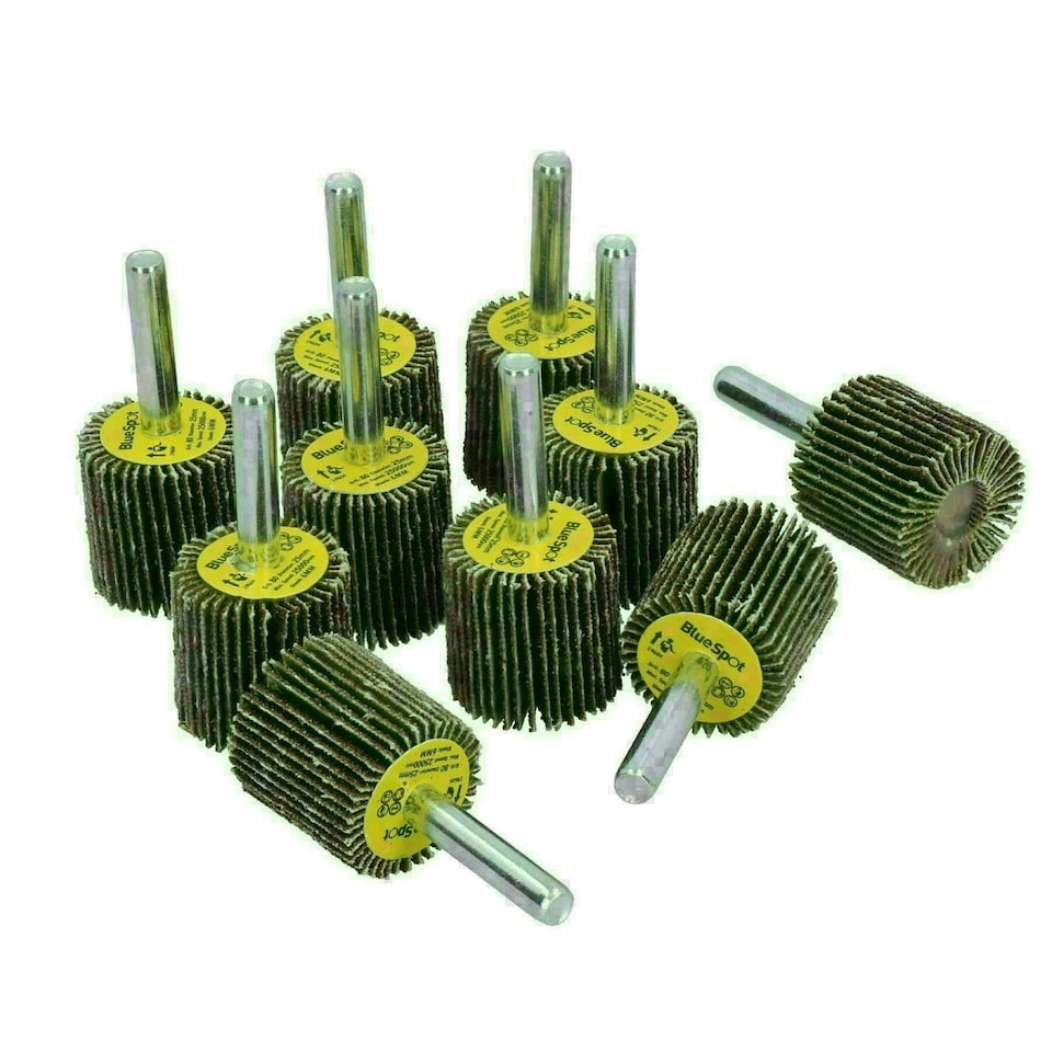 image 1 of 80 Grit 25mm Flap Wheel Disc Abrasive Sanding Pads For Drills 6mm Shank 50pc