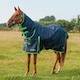 image 2 of Gallop Equestrian Trojan Lite Weight Combo Turnout Green | Size: 6ft 0
Colour: Navy/Green