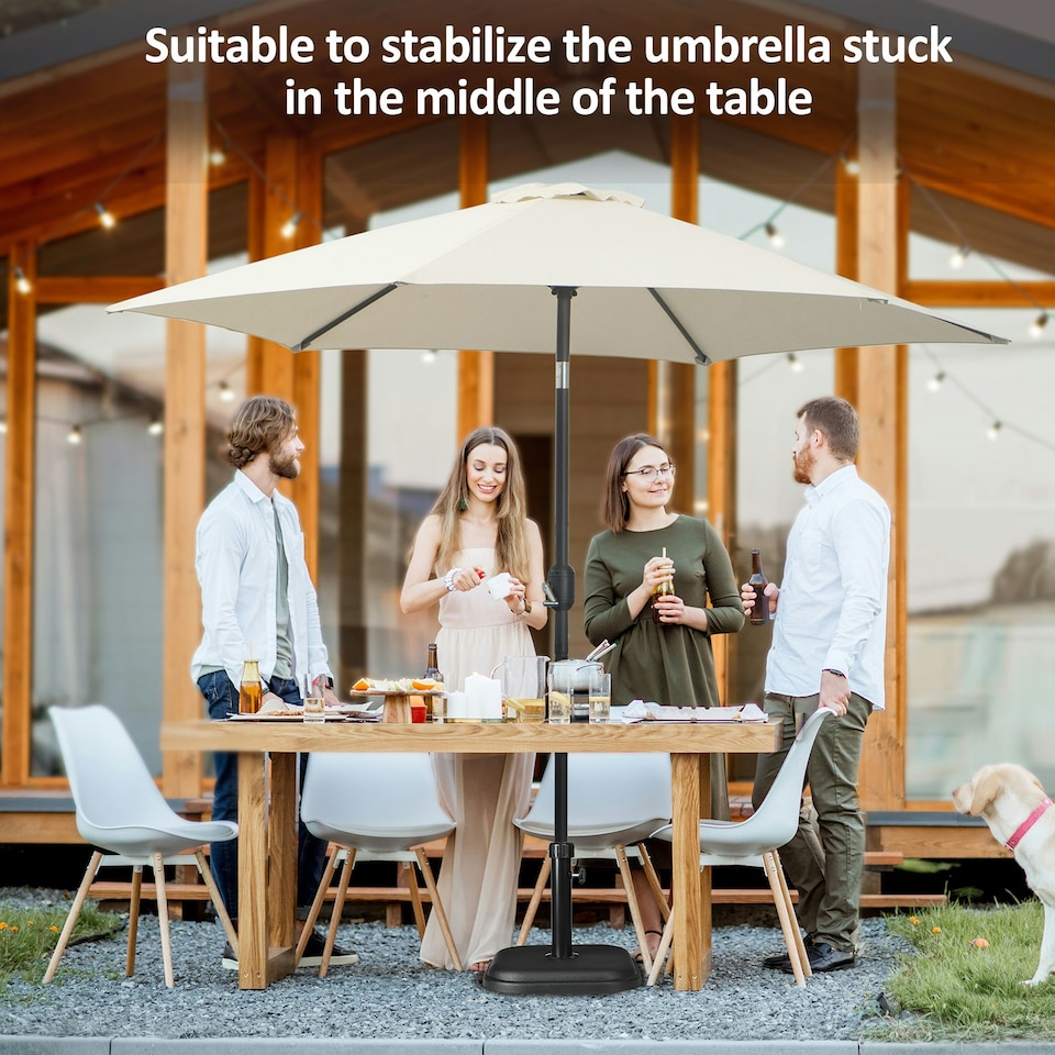 image 1 of Outsunny 11kg Concrete Square Garden Parasol Base Holder for Table Umbrella
