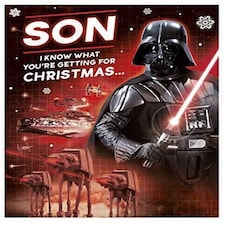For Son Darth Vader Christmas Card Extra Large