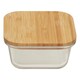 image 2 of Interiors by Premier 320ml Square Glass Container with Bamboo Lid, Glass Container with Airtight Lid, Airtight Glass Container