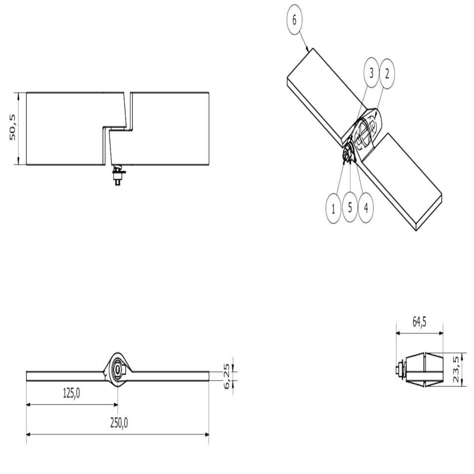 image 1 of 2pk Right Self Aligning Ball Steel Butt Hinge Weld-On Heavy Duty 50x250mm Silver